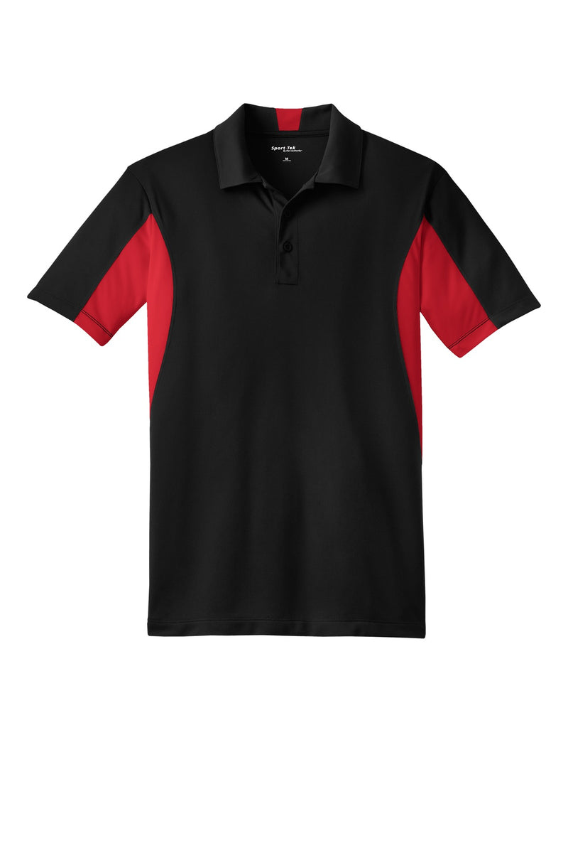 Sport-Tek Tall Side Blocked Micropique Sport-Wick Polo - Black/ True Red