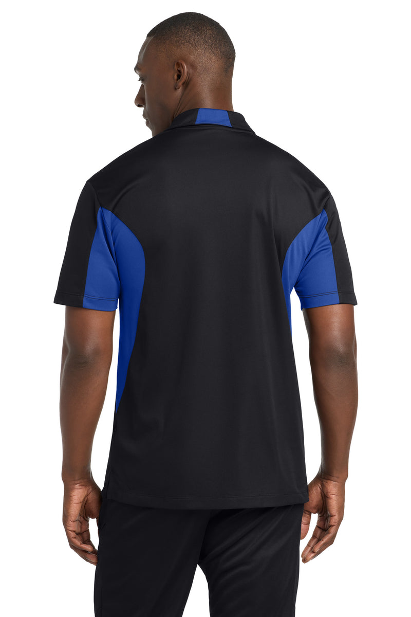 Sport-Tek Tall Side Blocked Micropique Sport-Wick Polo - Black/ True Royal