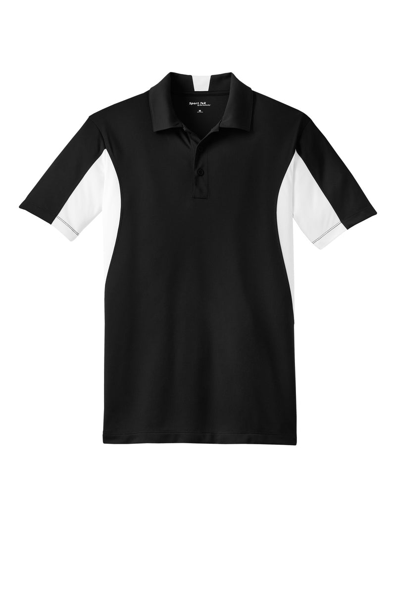 Sport-Tek Tall Side Blocked Micropique Sport-Wick Polo - Black/ White