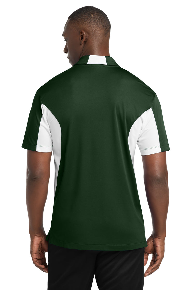 Sport-Tek Tall Side Blocked Micropique Sport-Wick Polo - Forest Green/ White