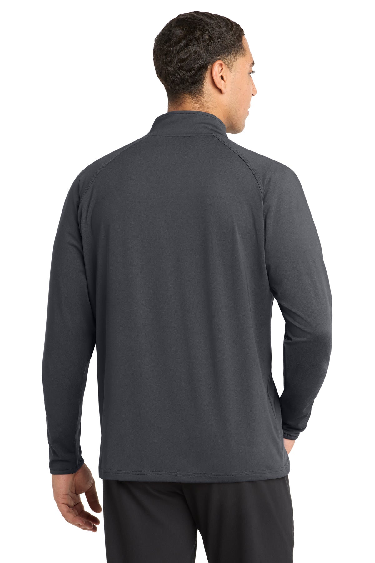 Sport-Tek Tall Sport-Wick Stretch 1/4-Zip Pullover - Charcoal Grey