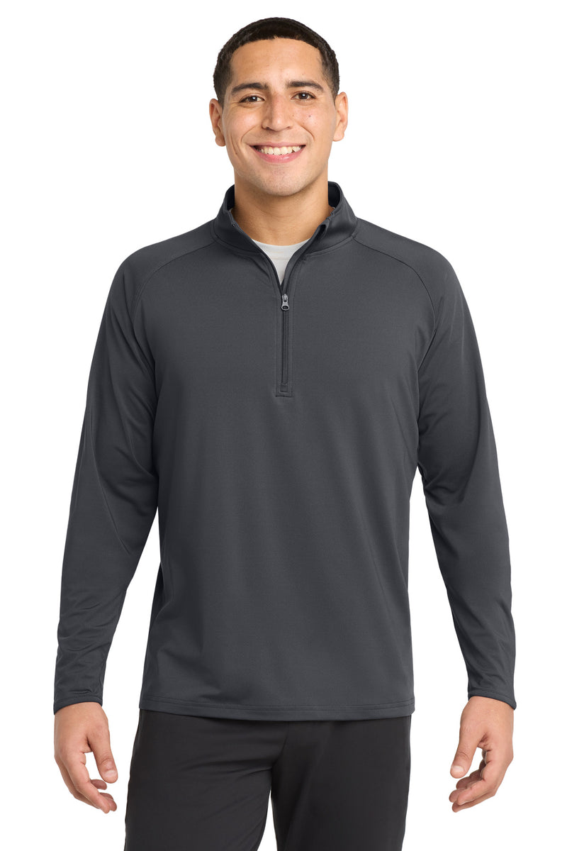 Sport-Tek Tall Sport-Wick Stretch 1/4-Zip Pullover - Charcoal Grey