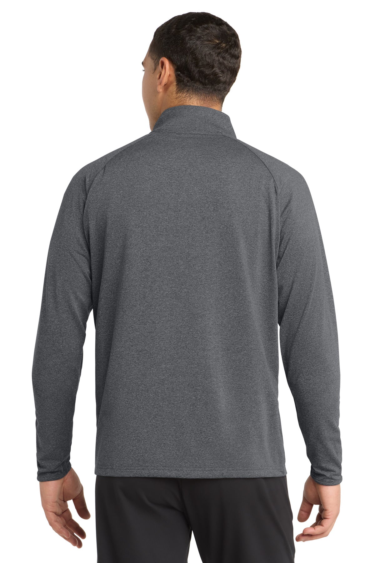 Sport-Tek Tall Sport-Wick Stretch 1/4-Zip Pullover - Charcoal Grey Heather