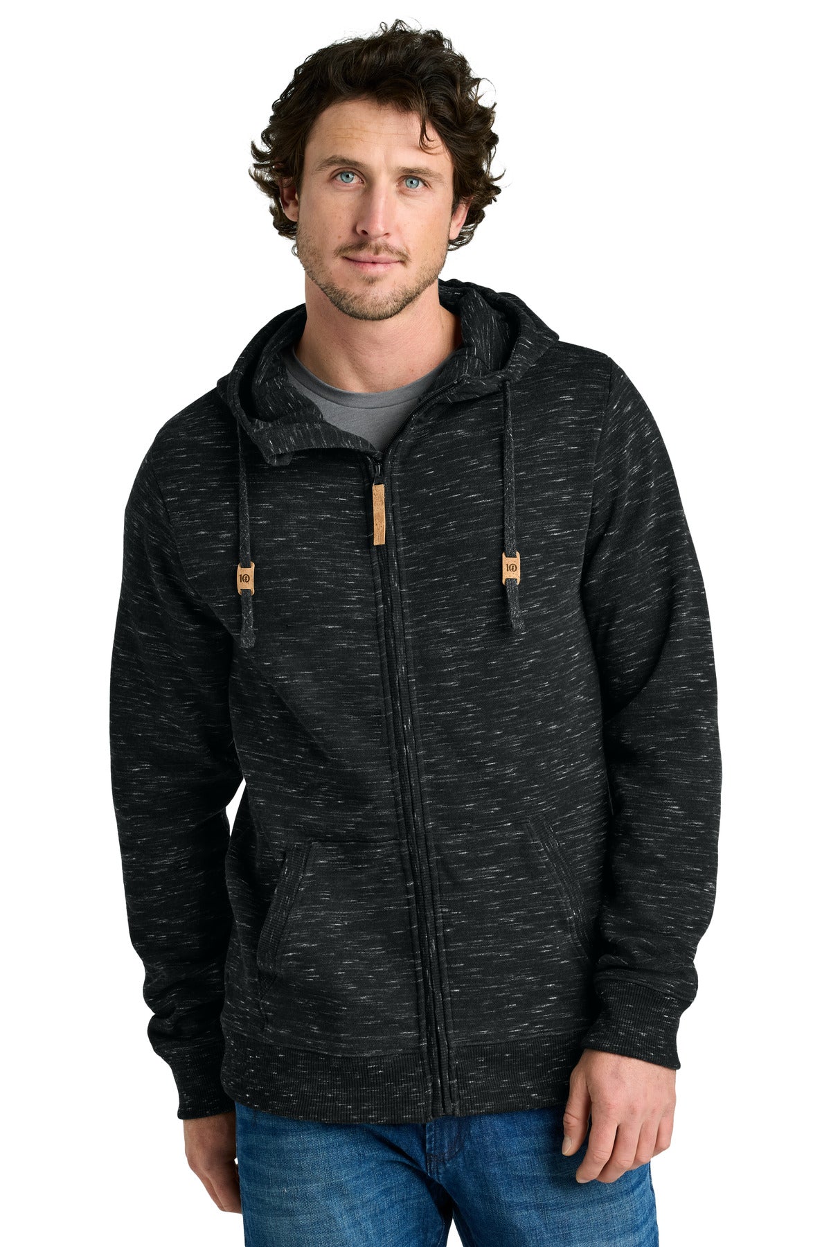 tentree Space Dye Fleece Full-Zip Hoodie - Meteorite Black Space Dye