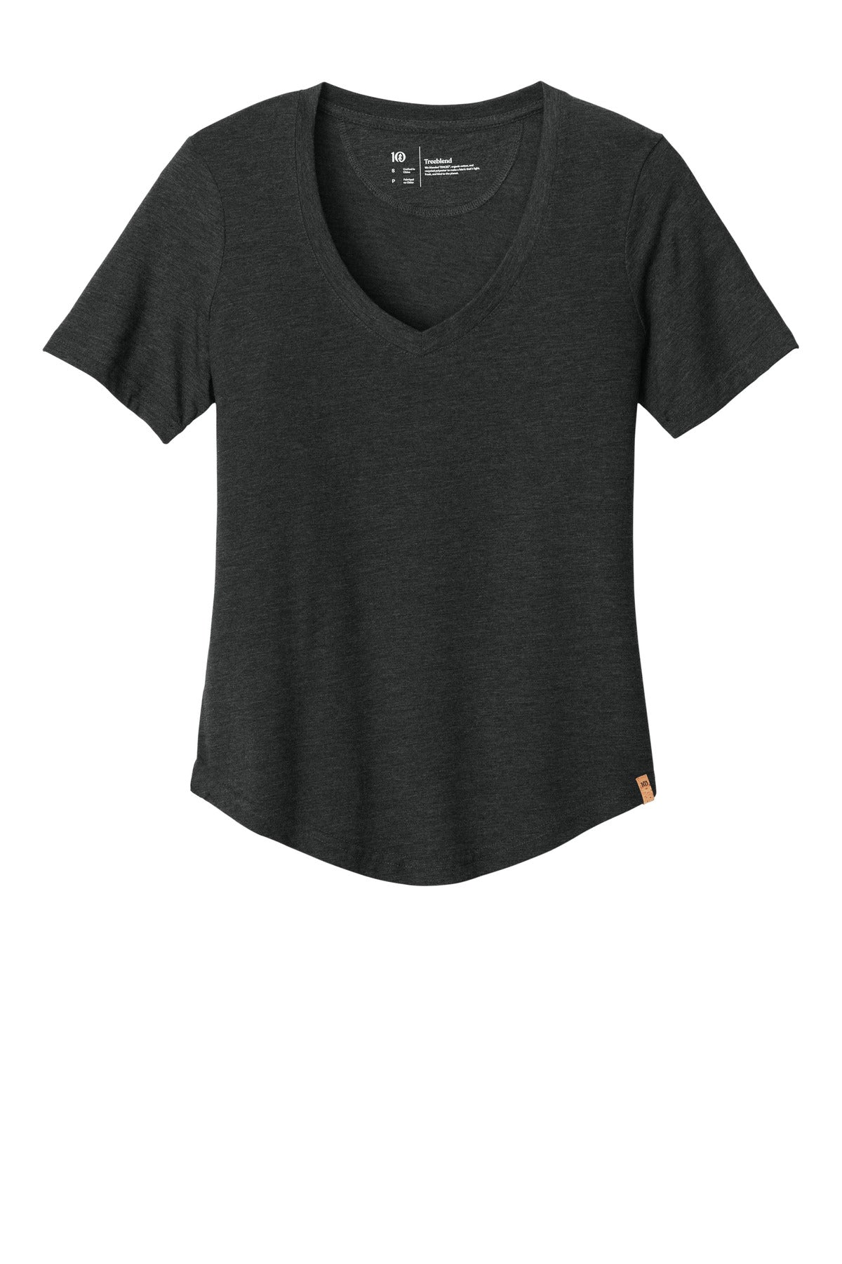 tentree Women's TreeBlend V-Neck T-Shirt - Meteorite Black Heather