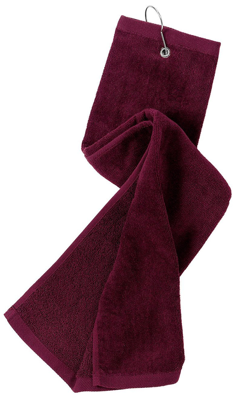 Port Authority Grommeted Tri-Fold Golf Towel - Maroon