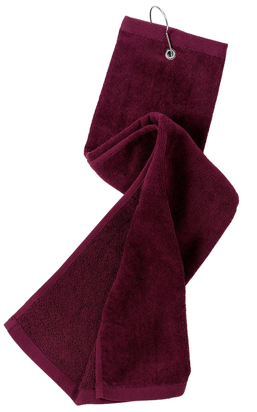 Port Authority Grommeted Tri-Fold Golf Towel - Maroon