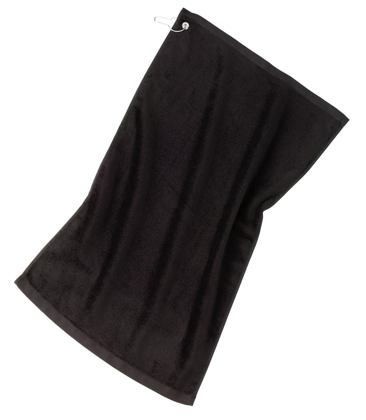 Port Authority Grommeted Golf Towel - Black