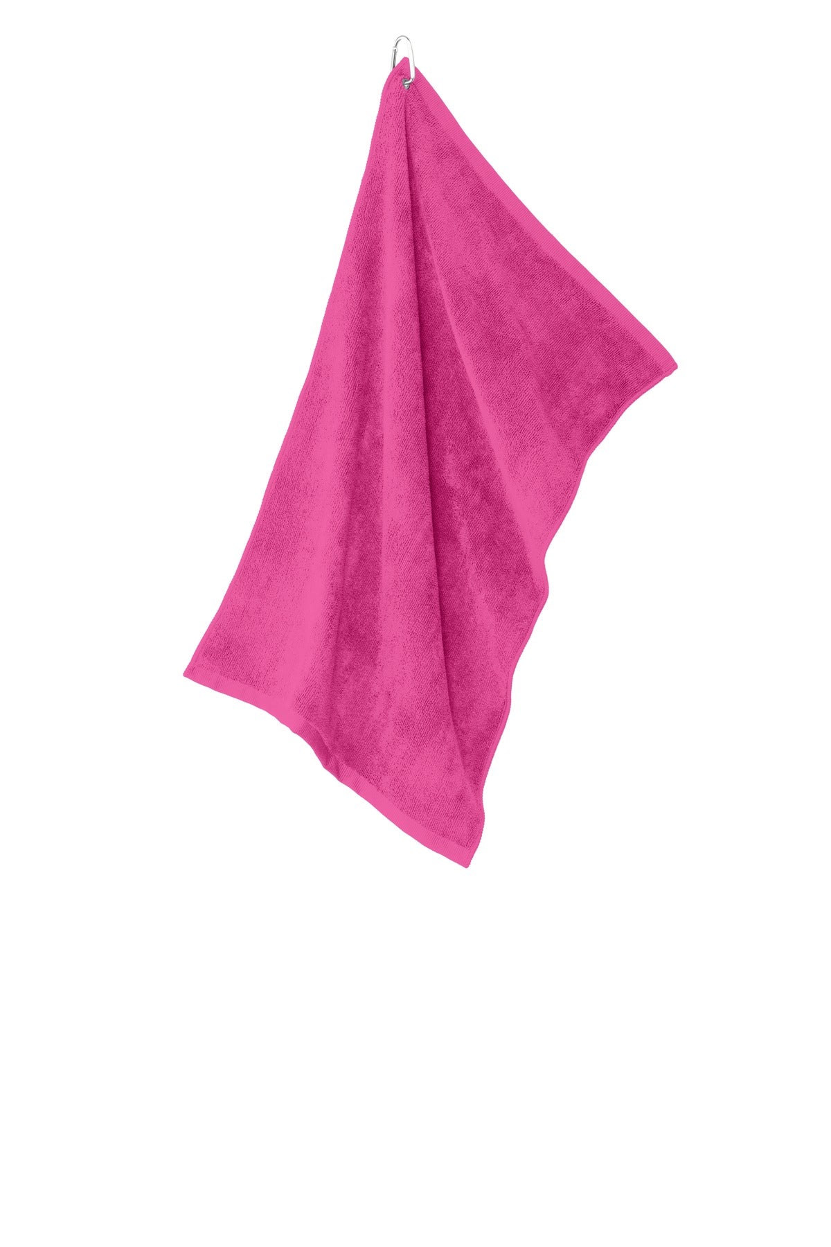 Port Authority Grommeted Microfiber Golf Towel - Pop Raspberry