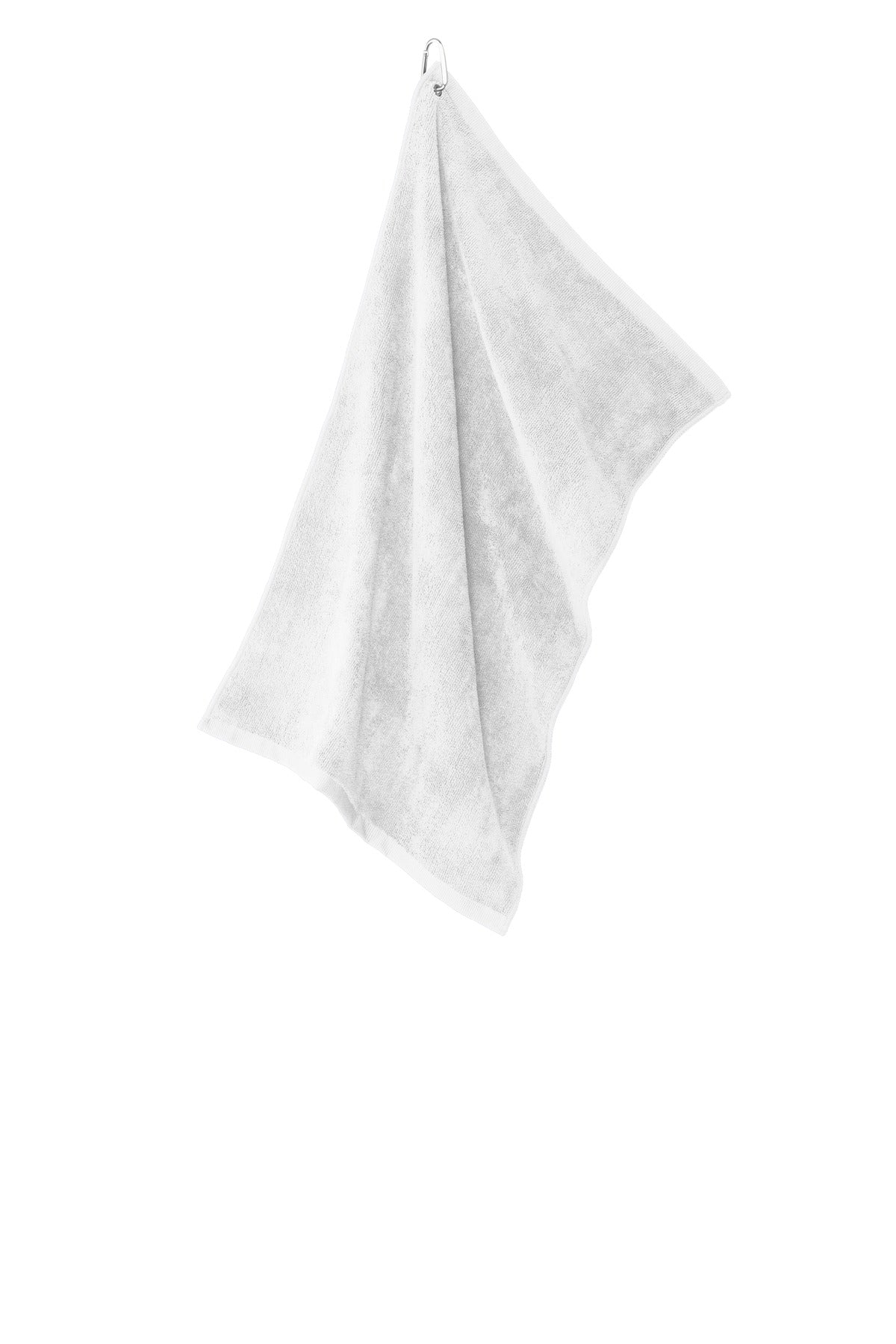 Port Authority Grommeted Microfiber Golf Towel - White