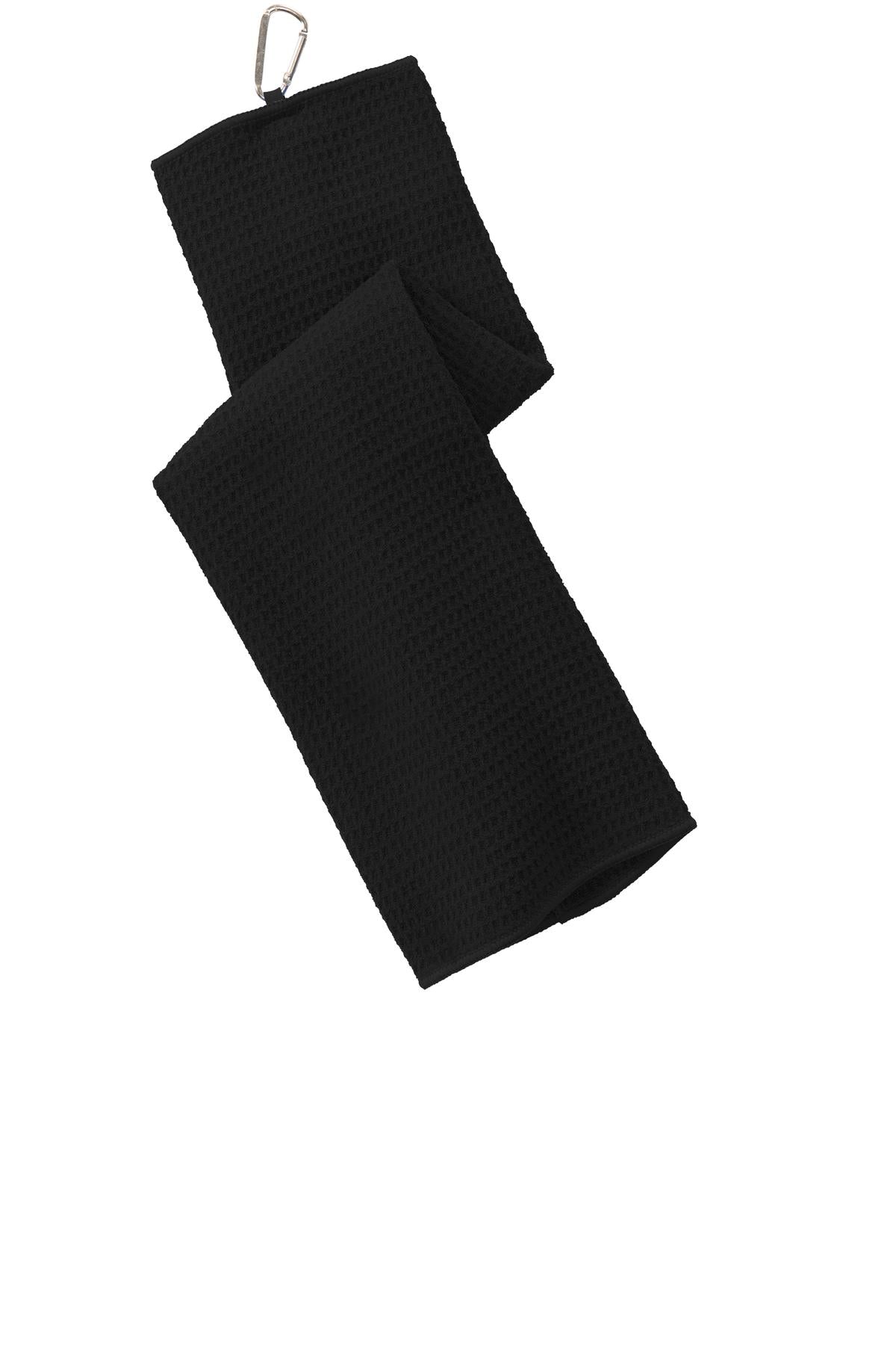 Port Authority Waffle Microfiber Golf Towel - Black