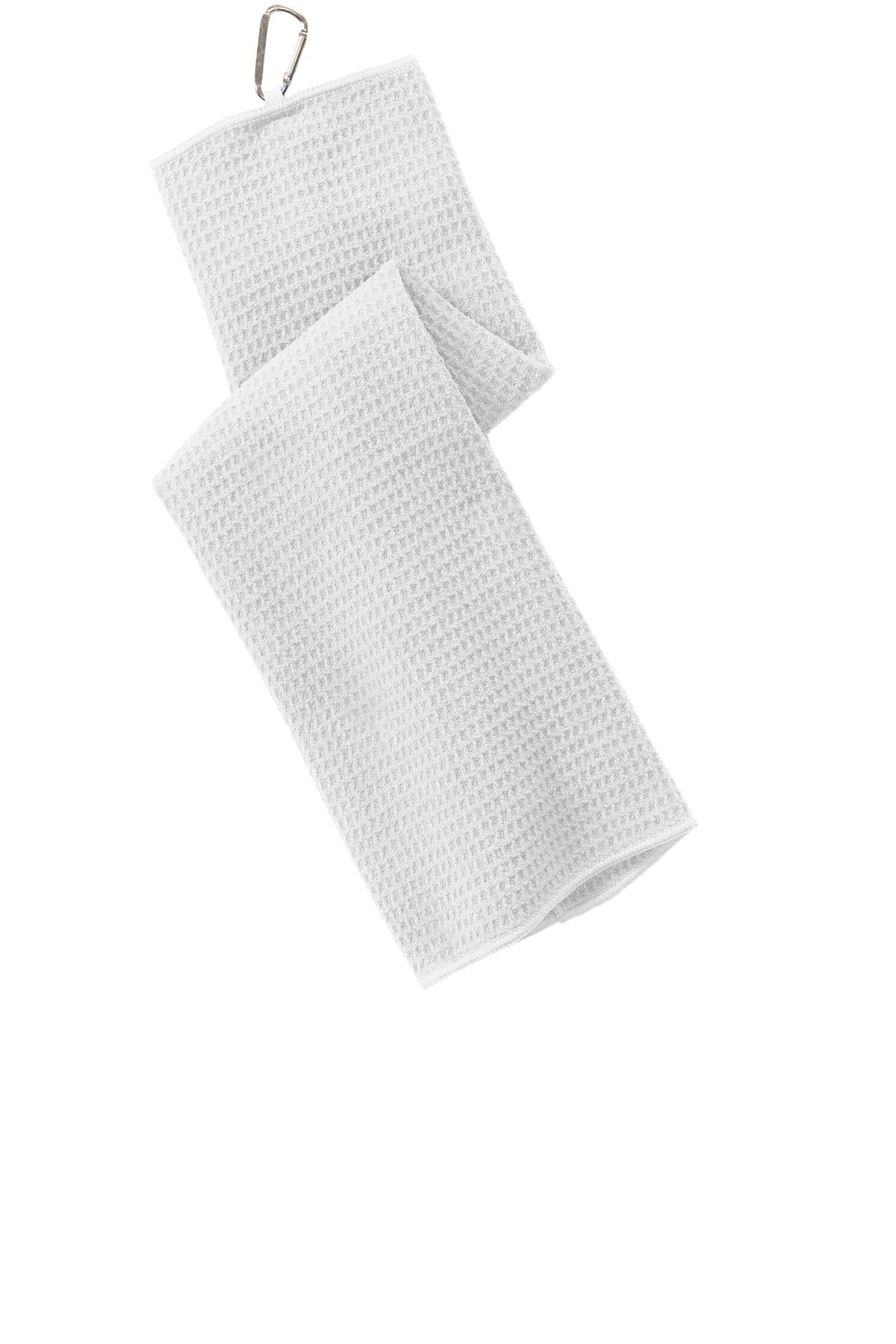 Port Authority Waffle Microfiber Golf Towel - White