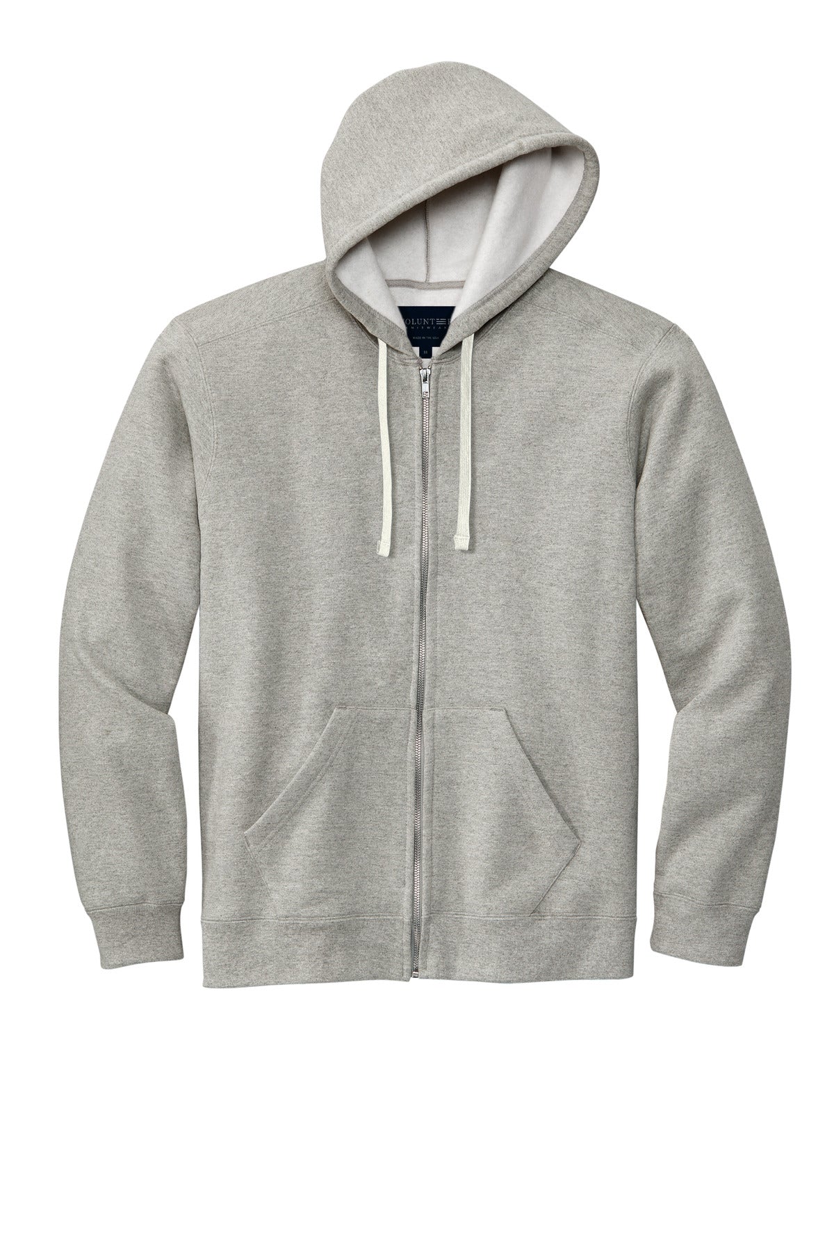 Volunteer Knitwear Chore Fleece Full-Zip Hoodie - Heather Grey