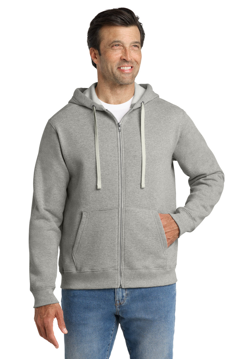 Volunteer Knitwear Chore Fleece Full-Zip Hoodie - Heather Grey