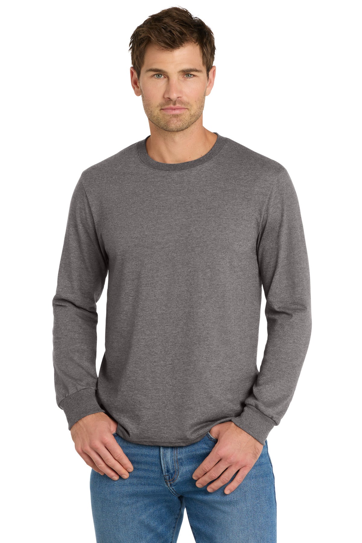 Volunteer Knitwear Chore Long Sleeve Tee - Dark Heather Grey