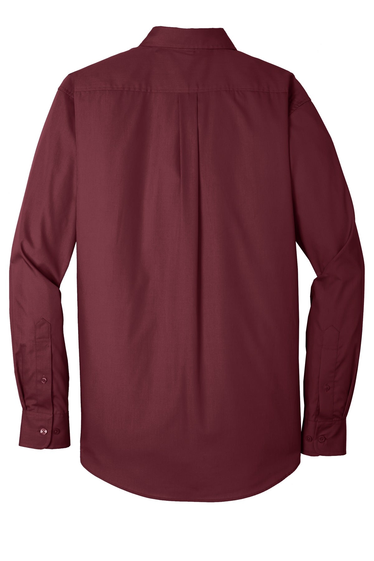 Port Authority Long Sleeve Carefree Poplin Shirt - Burgundy