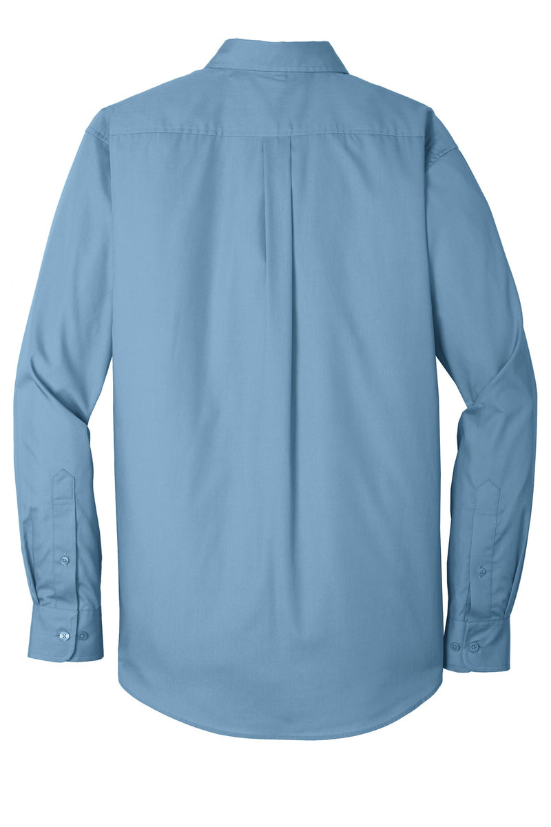 Port Authority Long Sleeve Carefree Poplin Shirt - Carolina Blue