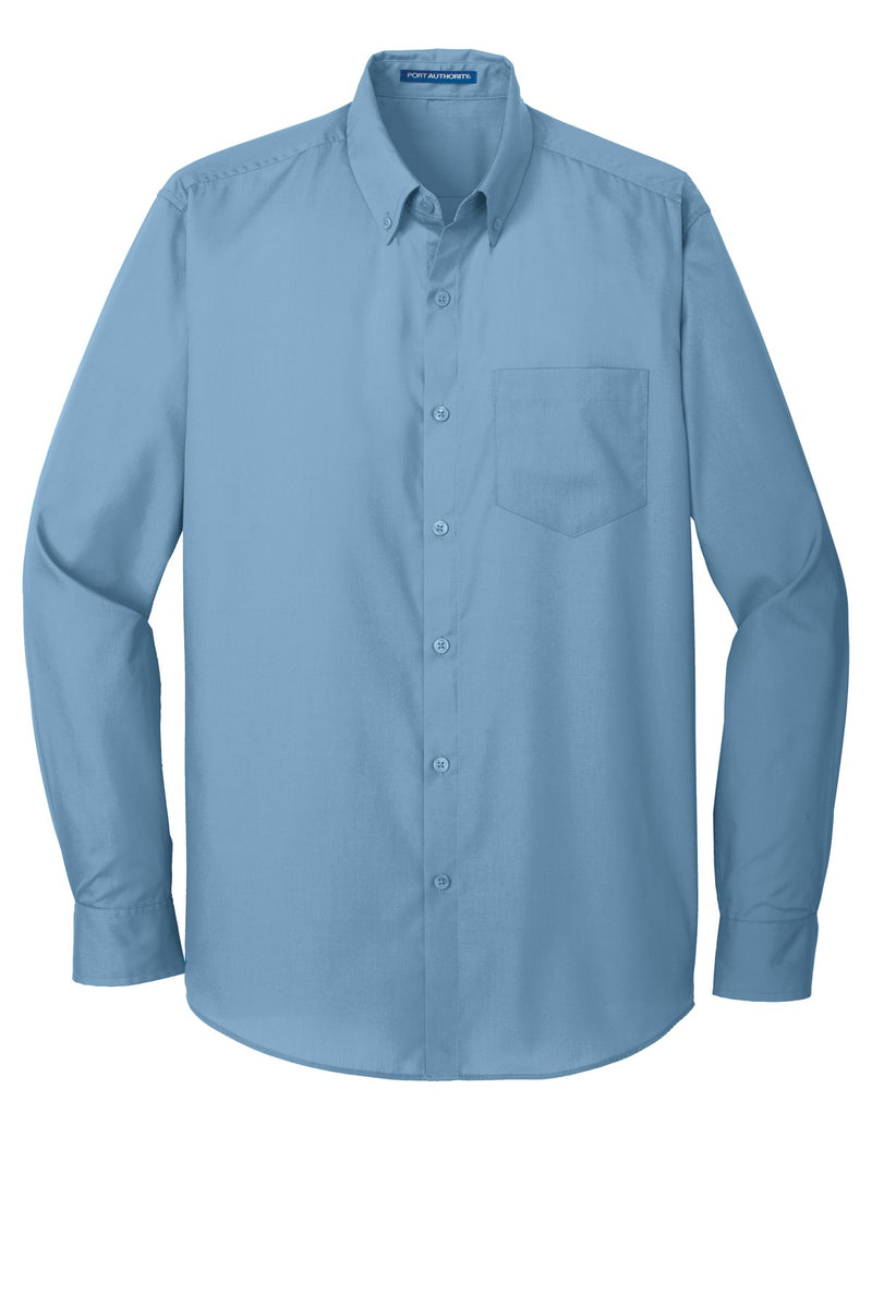 Port Authority Long Sleeve Carefree Poplin Shirt - Carolina Blue