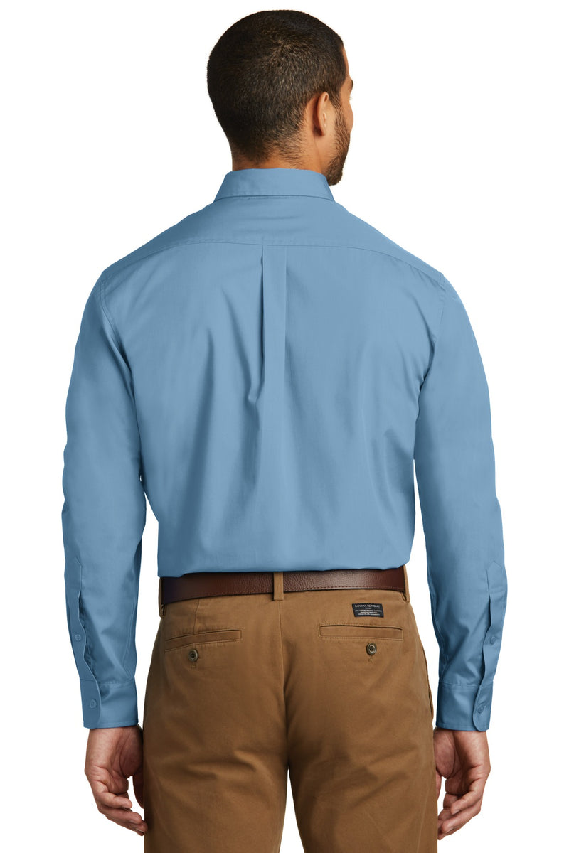 Port Authority Long Sleeve Carefree Poplin Shirt - Carolina Blue