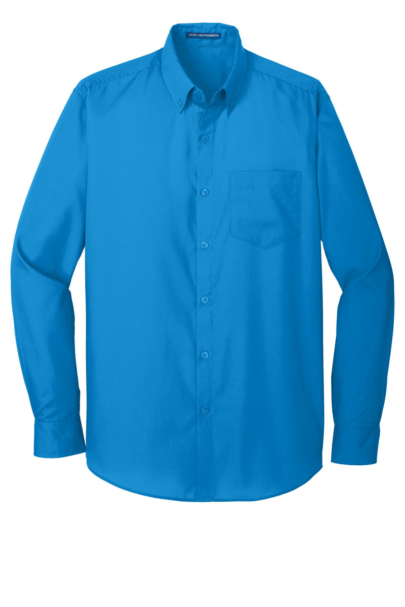 Port Authority Long Sleeve Carefree Poplin Shirt - Coastal Blue