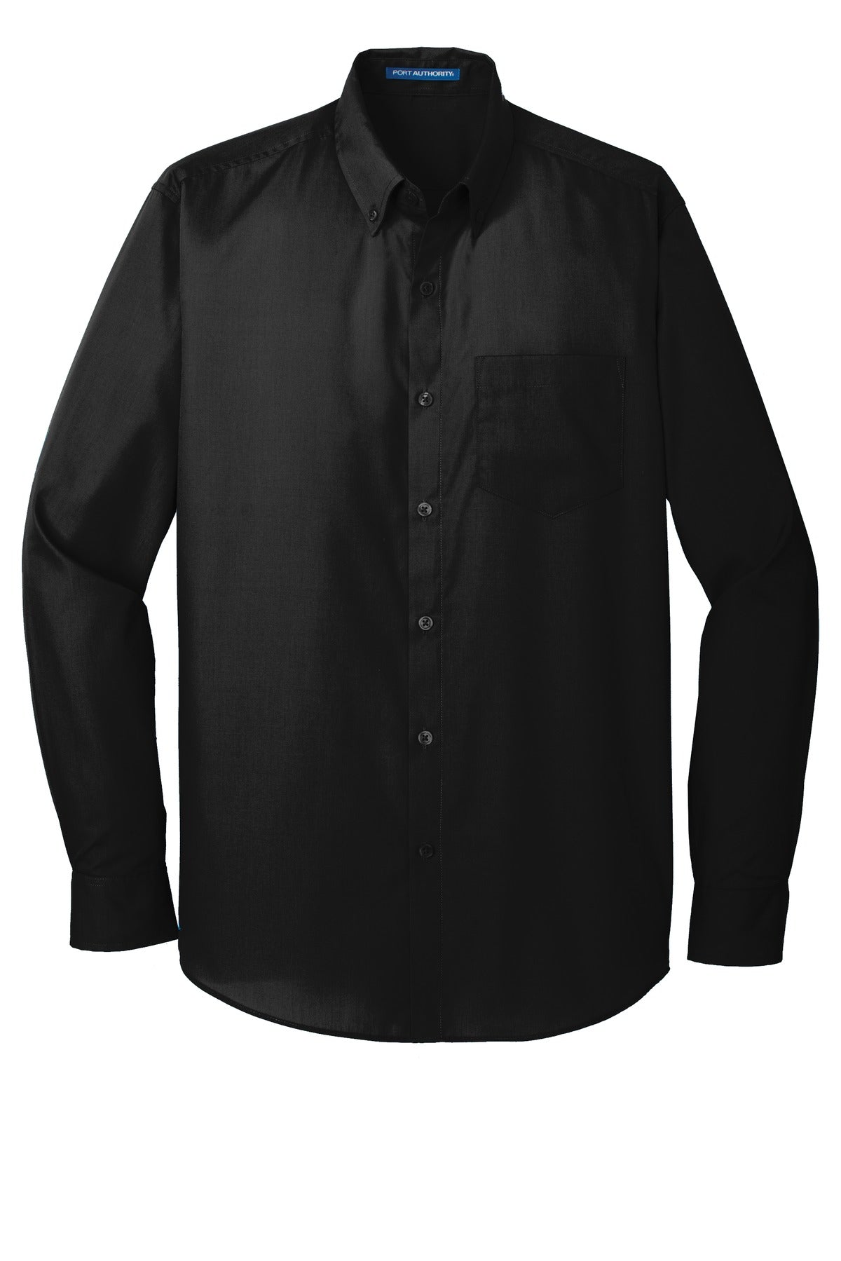 Port Authority Long Sleeve Carefree Poplin Shirt - Deep Black