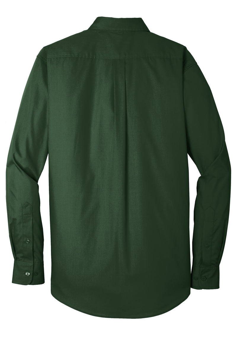 Port Authority Long Sleeve Carefree Poplin Shirt - Deep Forest Green