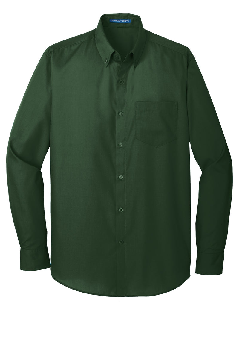 Port Authority Long Sleeve Carefree Poplin Shirt - Deep Forest Green