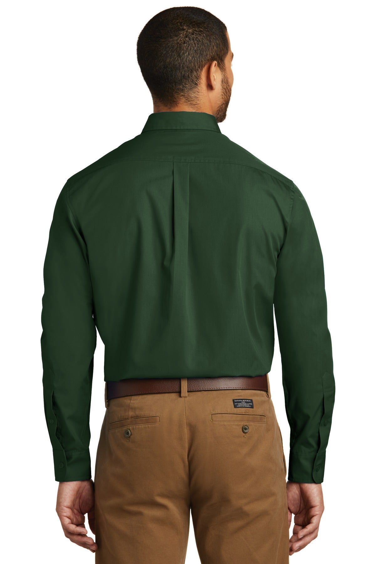 Port Authority Long Sleeve Carefree Poplin Shirt - Deep Forest Green