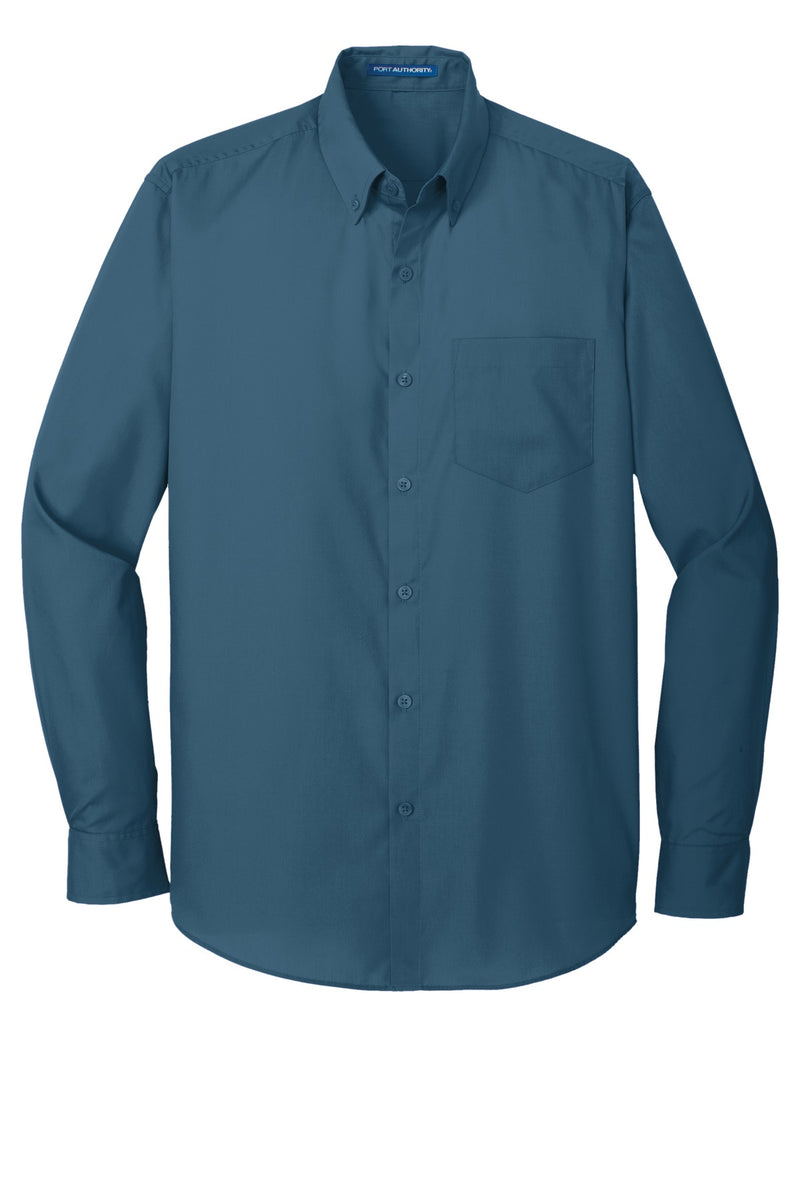 Port Authority Long Sleeve Carefree Poplin Shirt - Dusty Blue