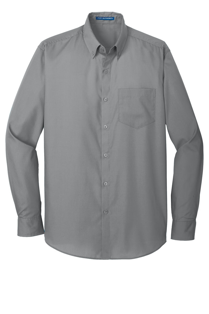 Port Authority Long Sleeve Carefree Poplin Shirt - Gusty Grey