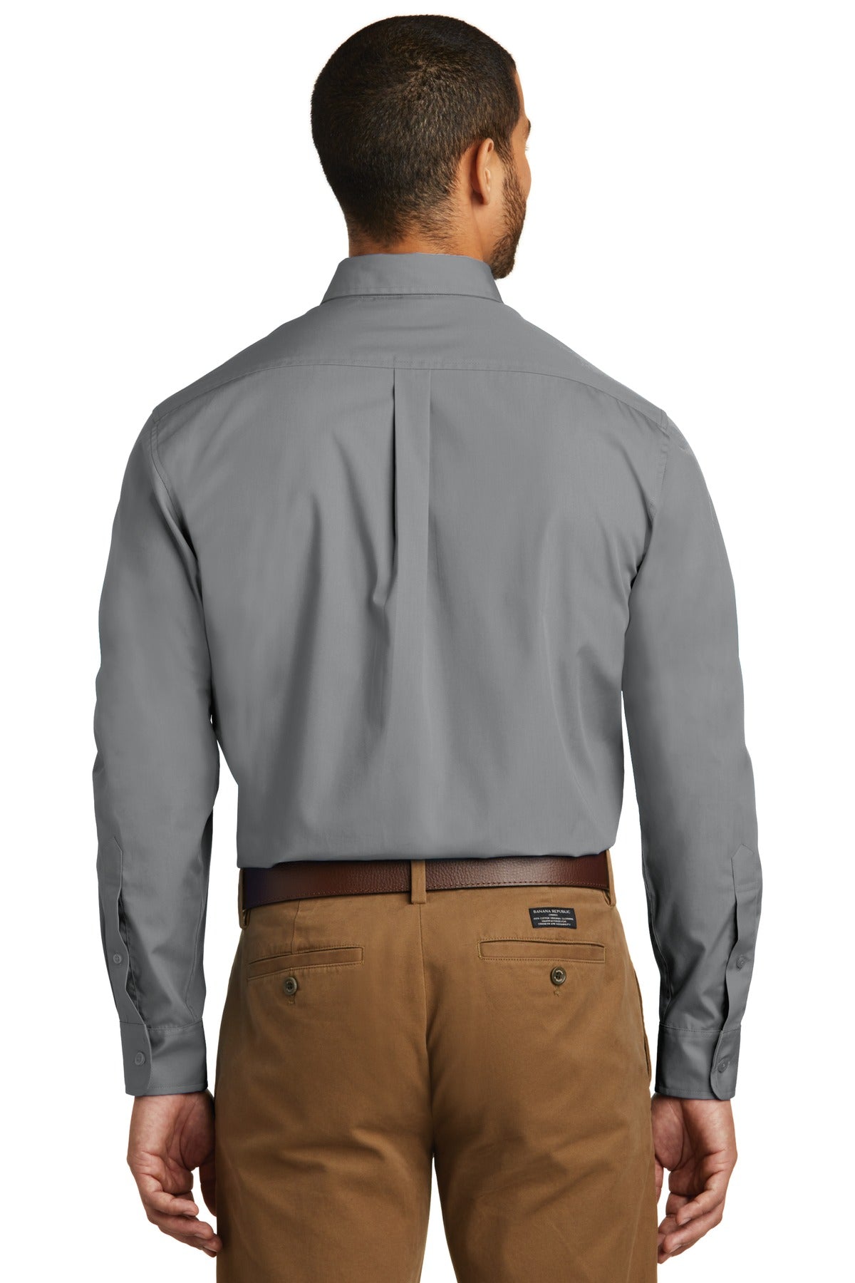 Port Authority Long Sleeve Carefree Poplin Shirt - Gusty Grey