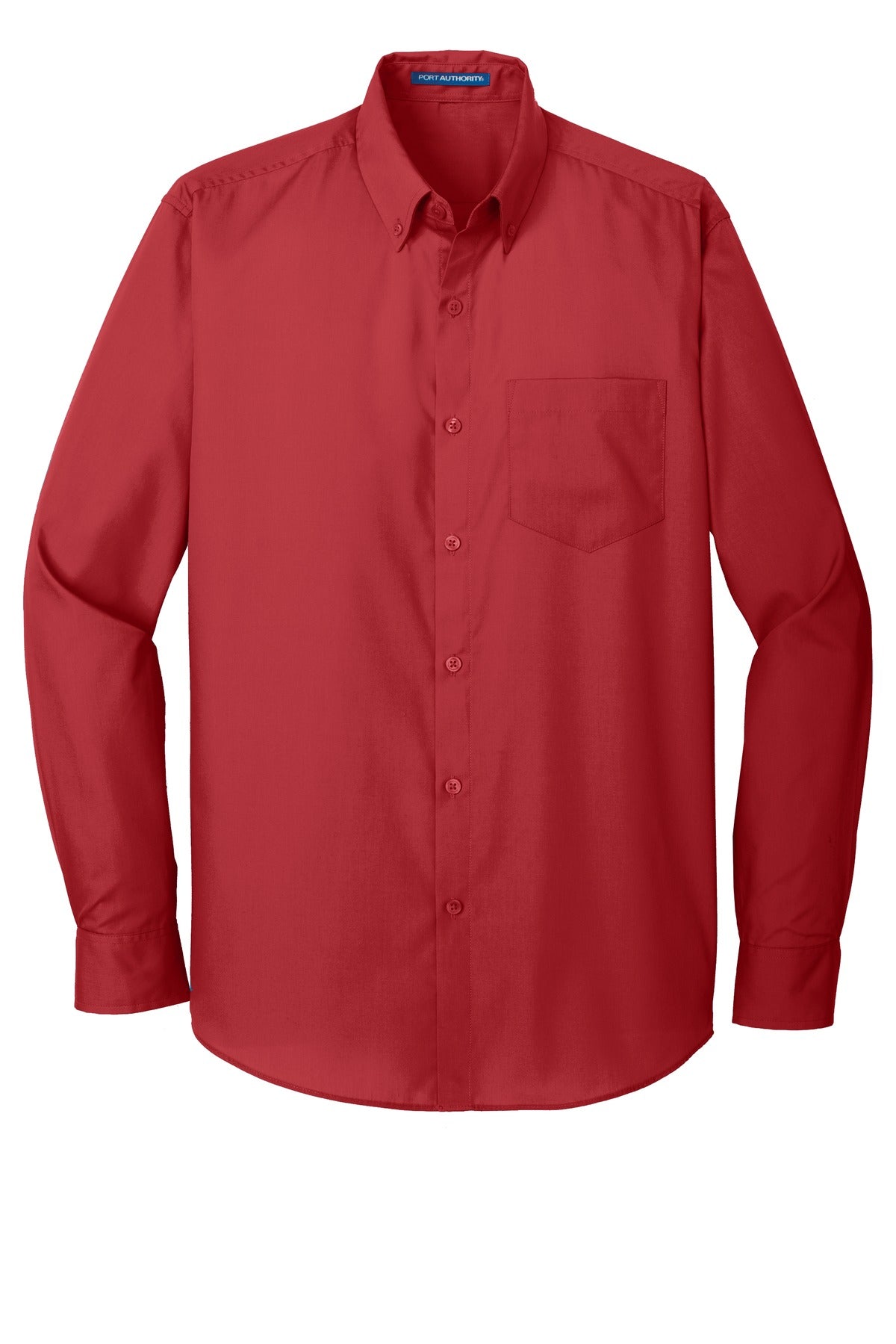 Port Authority Long Sleeve Carefree Poplin Shirt - Rich Red