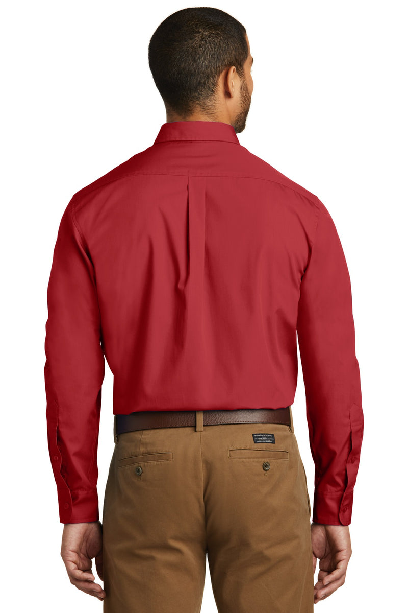 Port Authority Long Sleeve Carefree Poplin Shirt - Rich Red