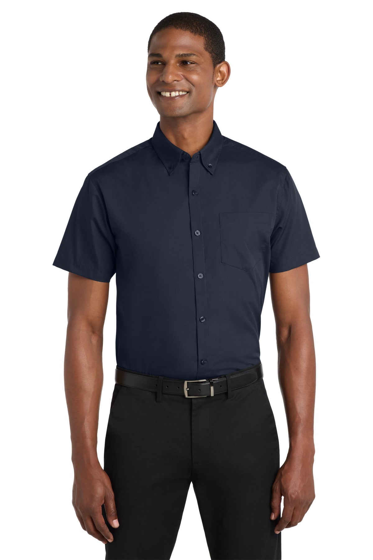 Port Authority Short Sleeve Carefree Poplin Shirt - River Blue Navy