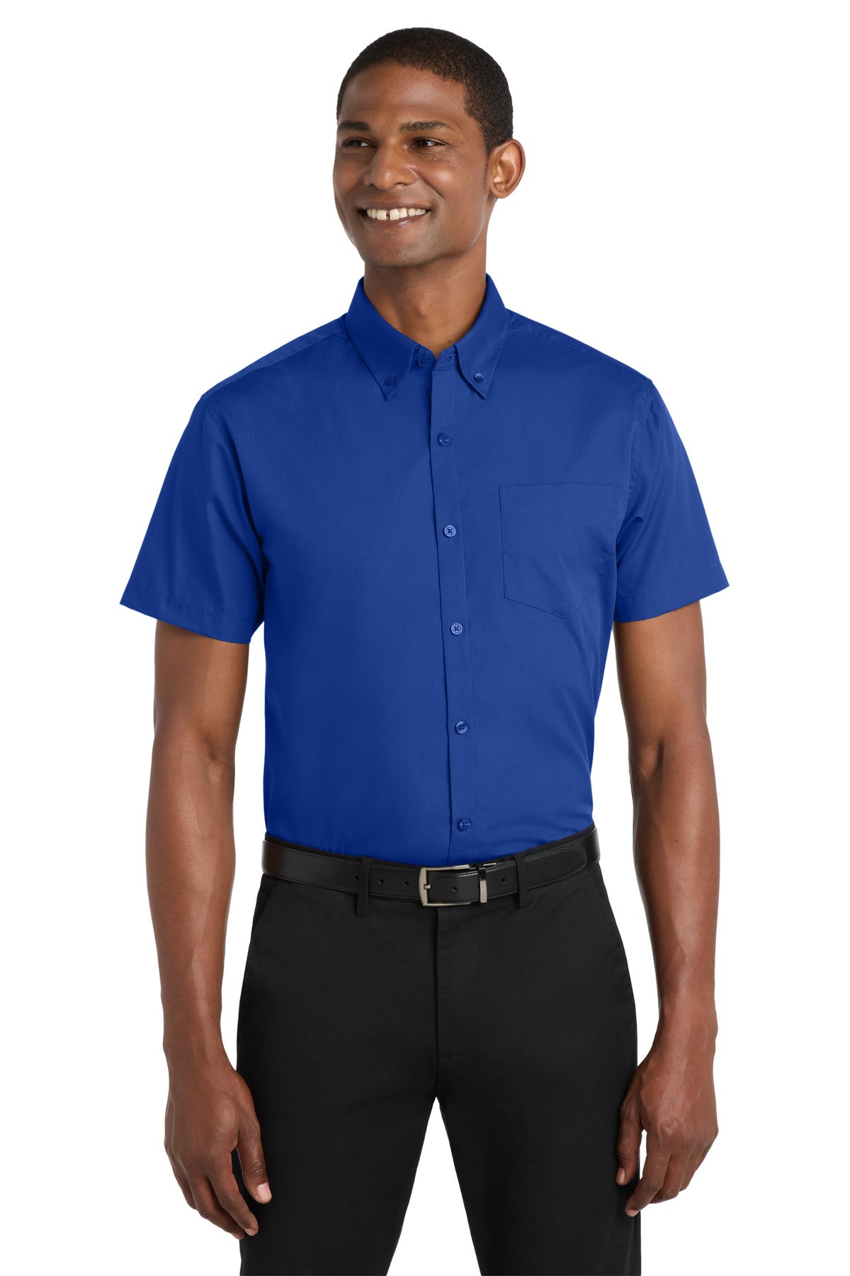 Port Authority Short Sleeve Carefree Poplin Shirt - True Royal