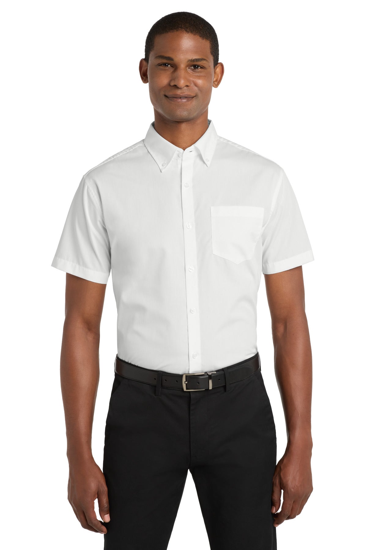 Port Authority Short Sleeve Carefree Poplin Shirt - White