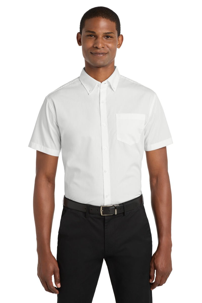 Port Authority Short Sleeve Carefree Poplin Shirt - White