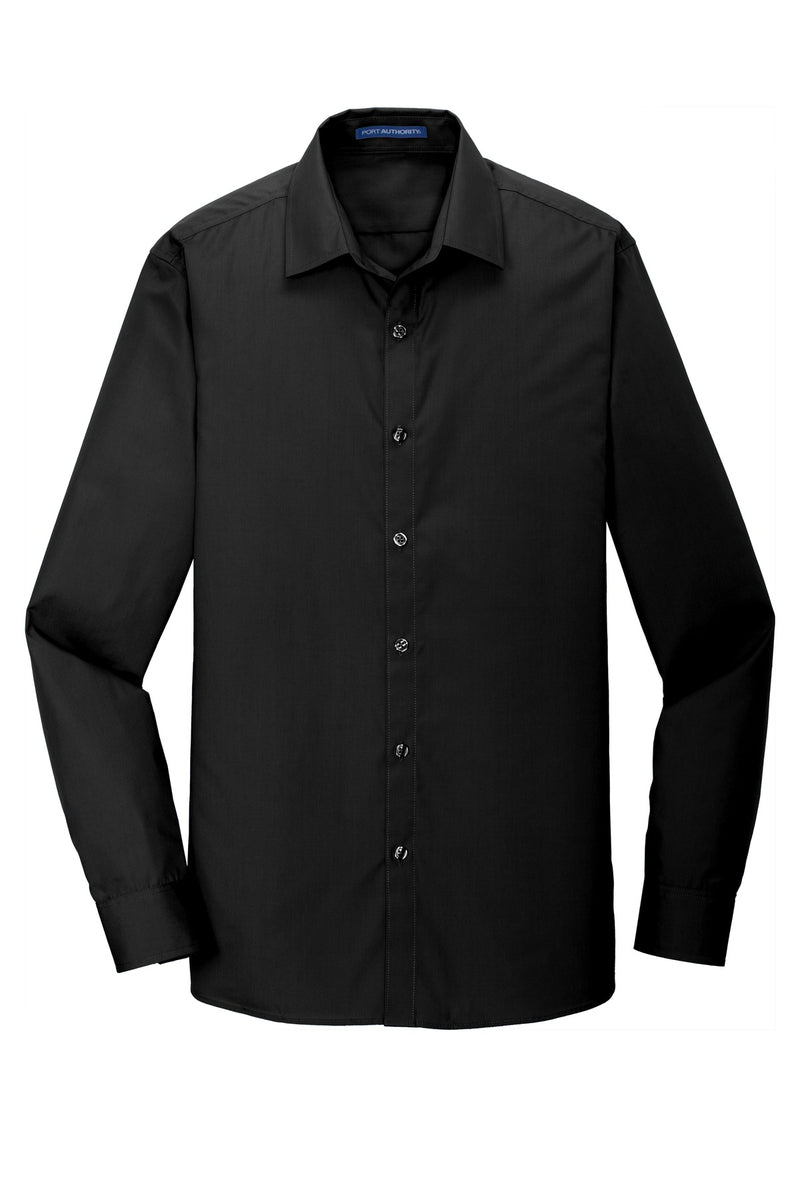 Port Authority  Slim Fit Carefree Poplin Shirt - Deep Black