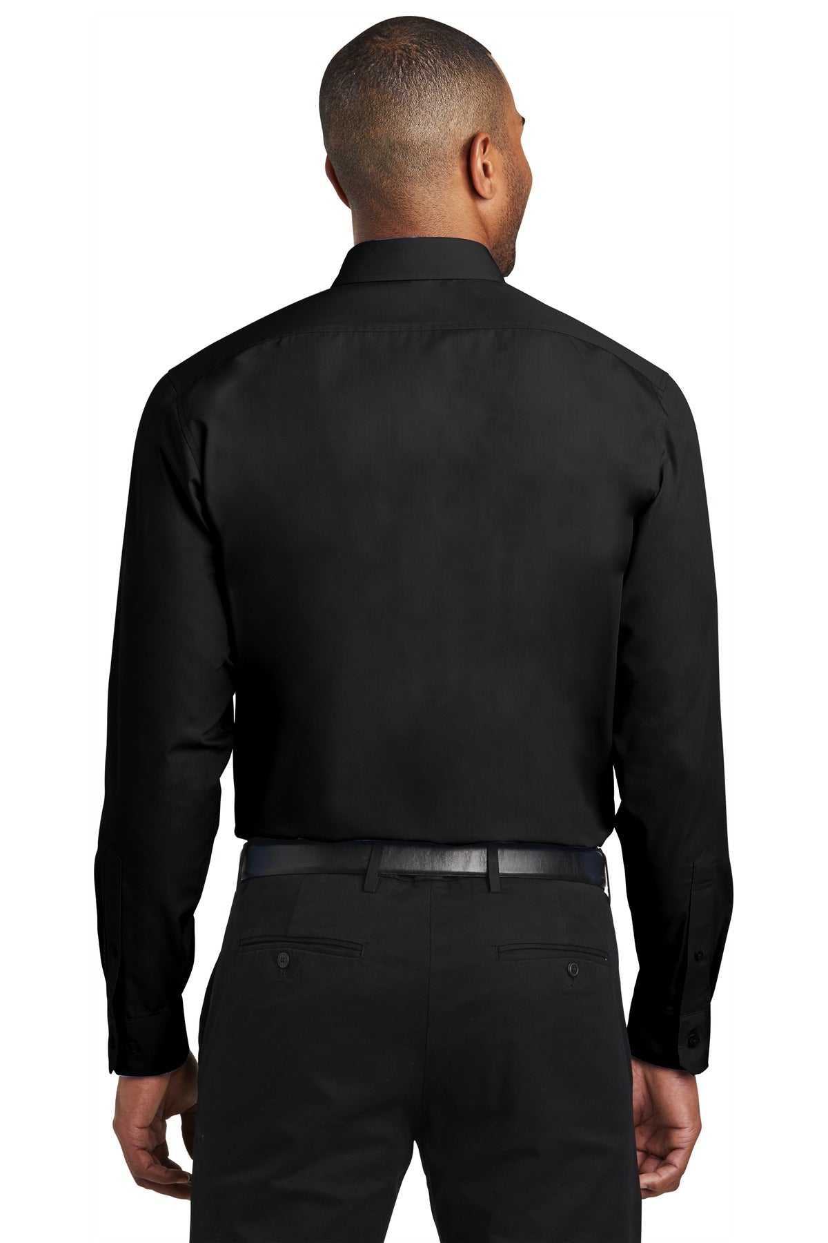 Port Authority  Slim Fit Carefree Poplin Shirt - Deep Black