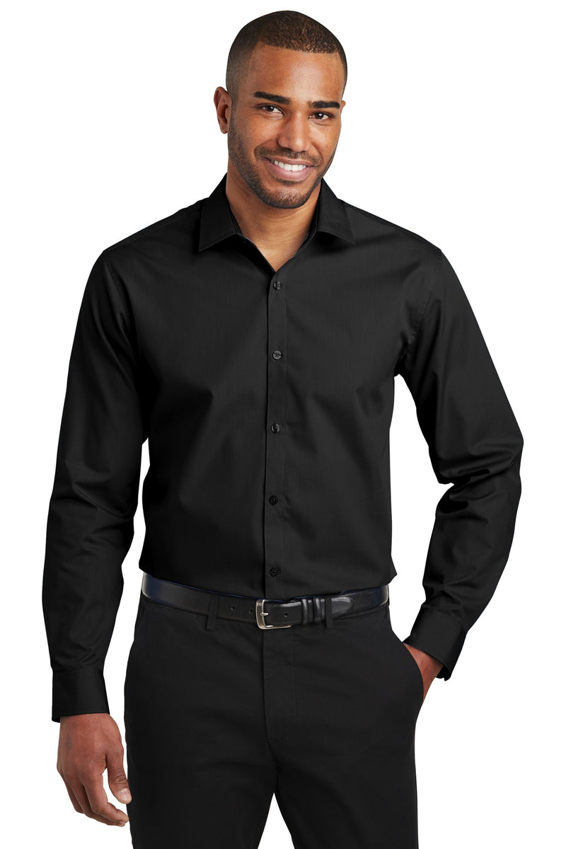 Port Authority  Slim Fit Carefree Poplin Shirt - Deep Black