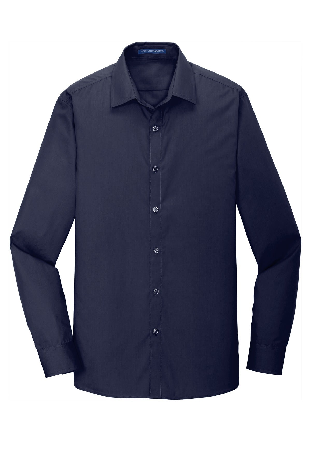 Port Authority  Slim Fit Carefree Poplin Shirt - River Blue Navy