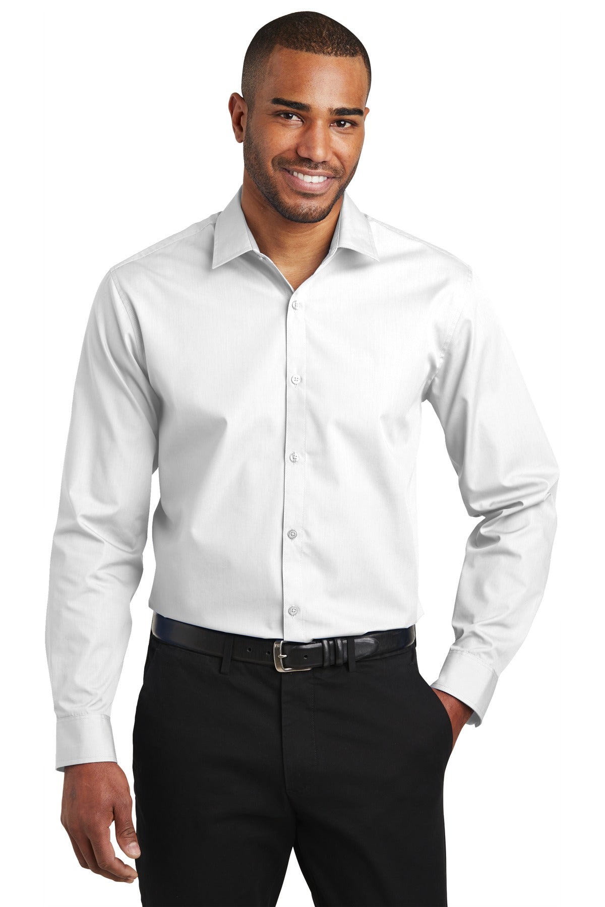 Port Authority  Slim Fit Carefree Poplin Shirt - White