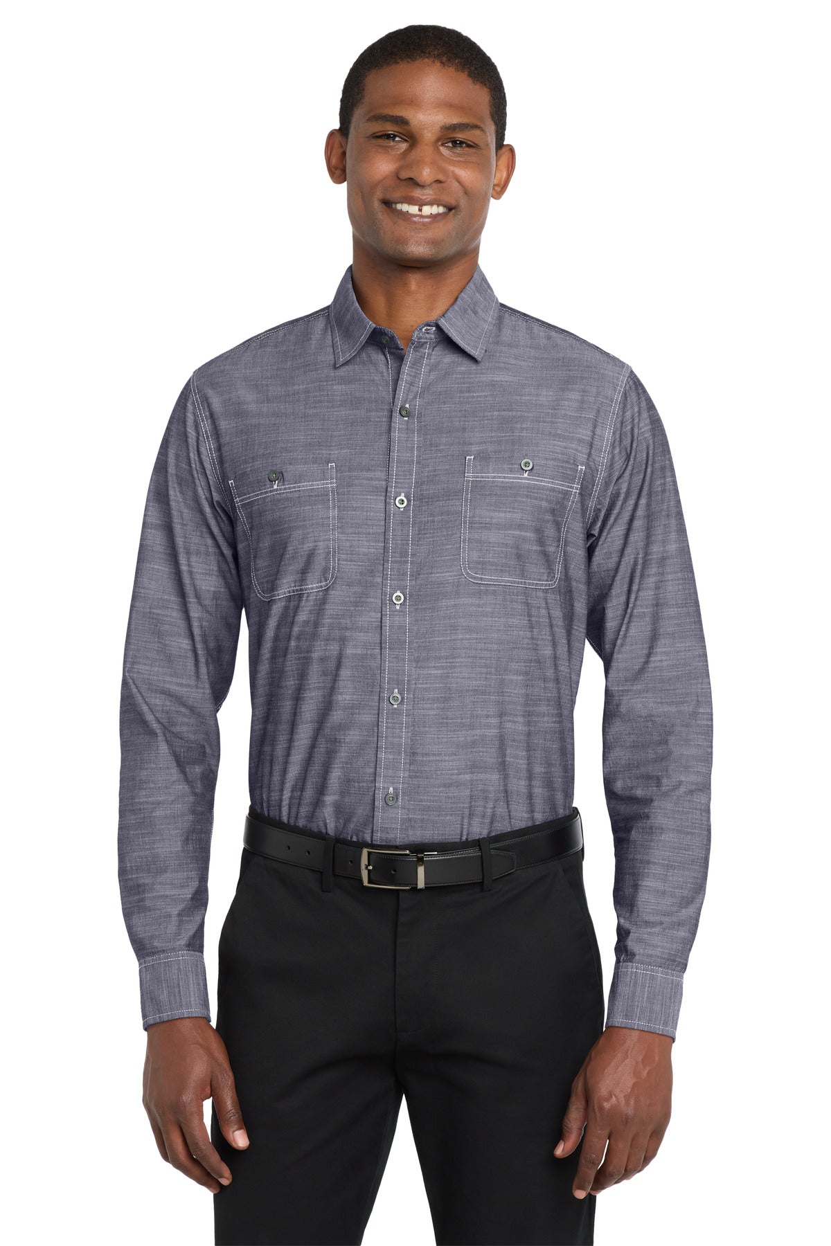 Port Authority Slub Chambray Shirt - True Navy