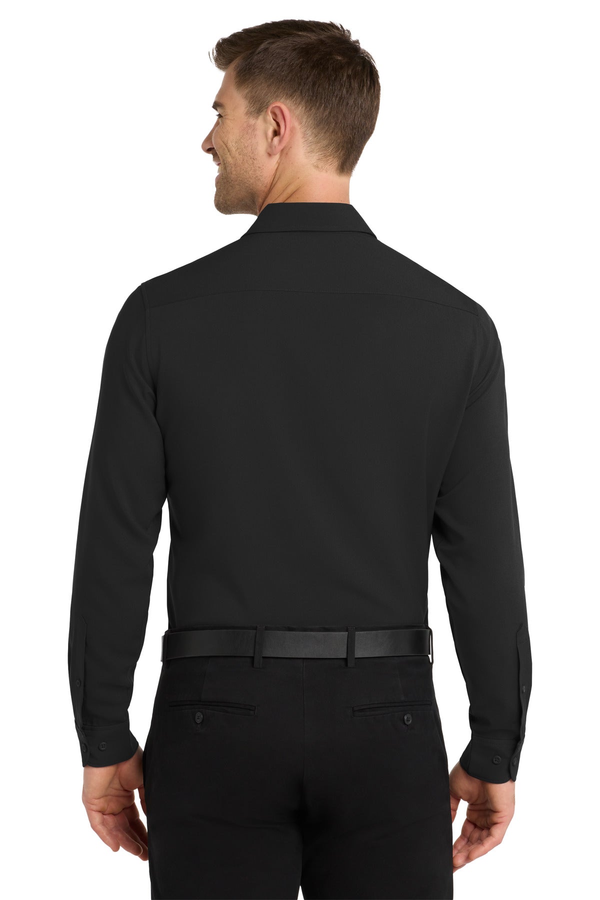 Port Authority  Long Sleeve Performance Staff Shirt - Black
