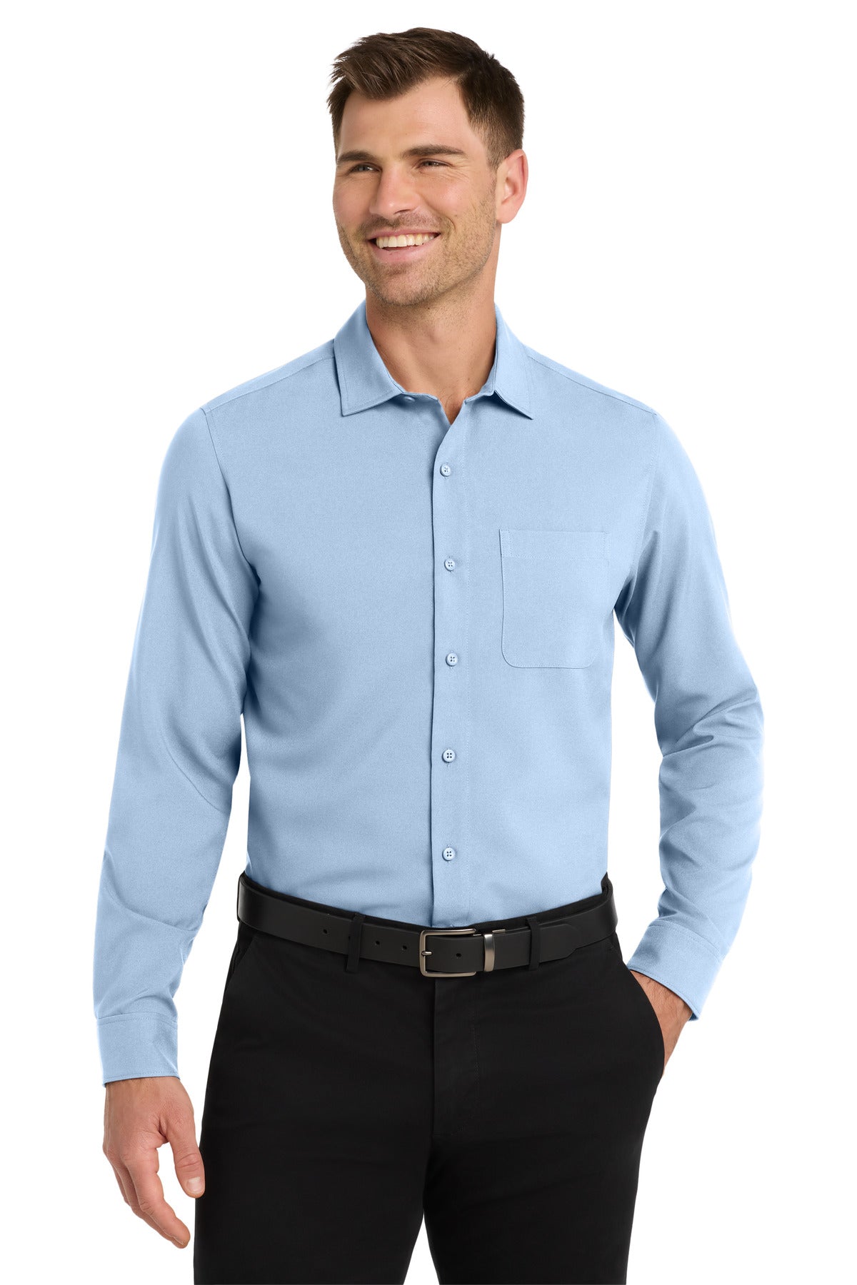 Port Authority  Long Sleeve Performance Staff Shirt - Cloud Blue