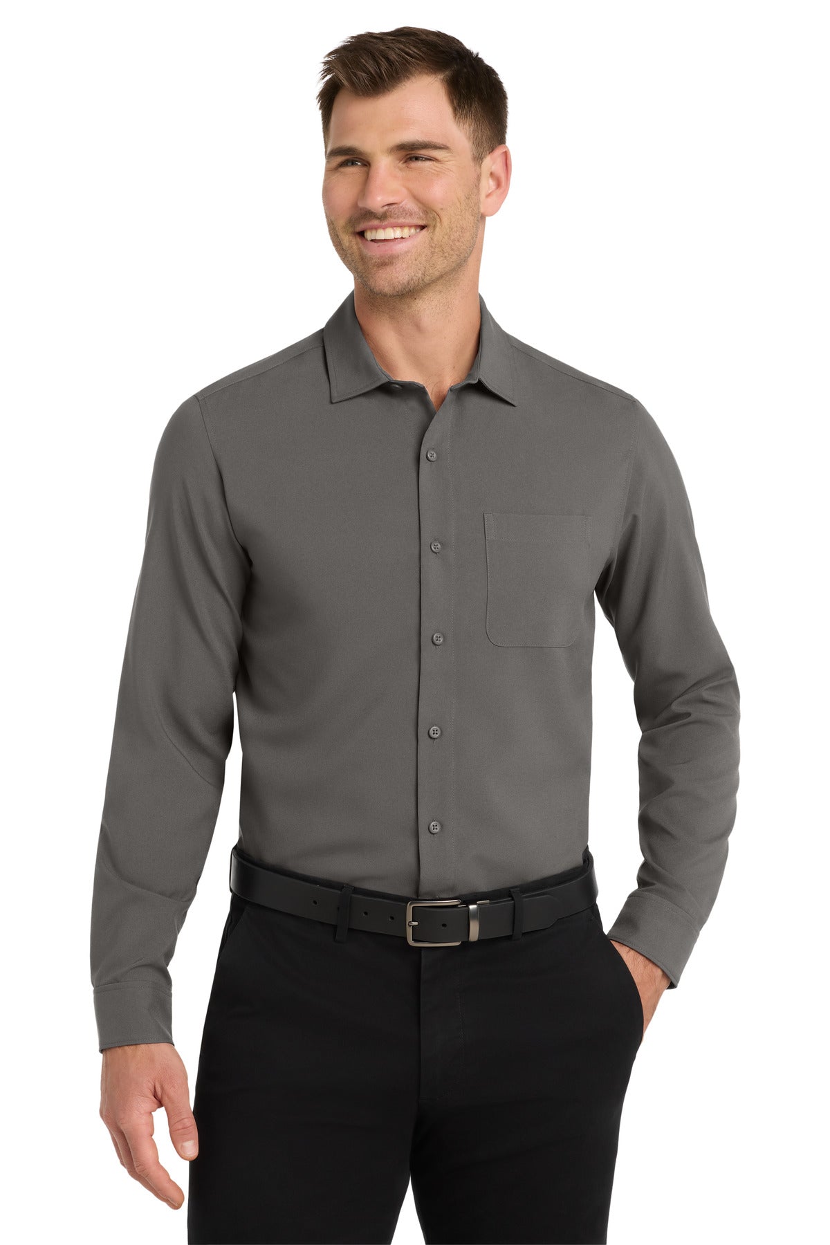 Port Authority  Long Sleeve Performance Staff Shirt - Graphite