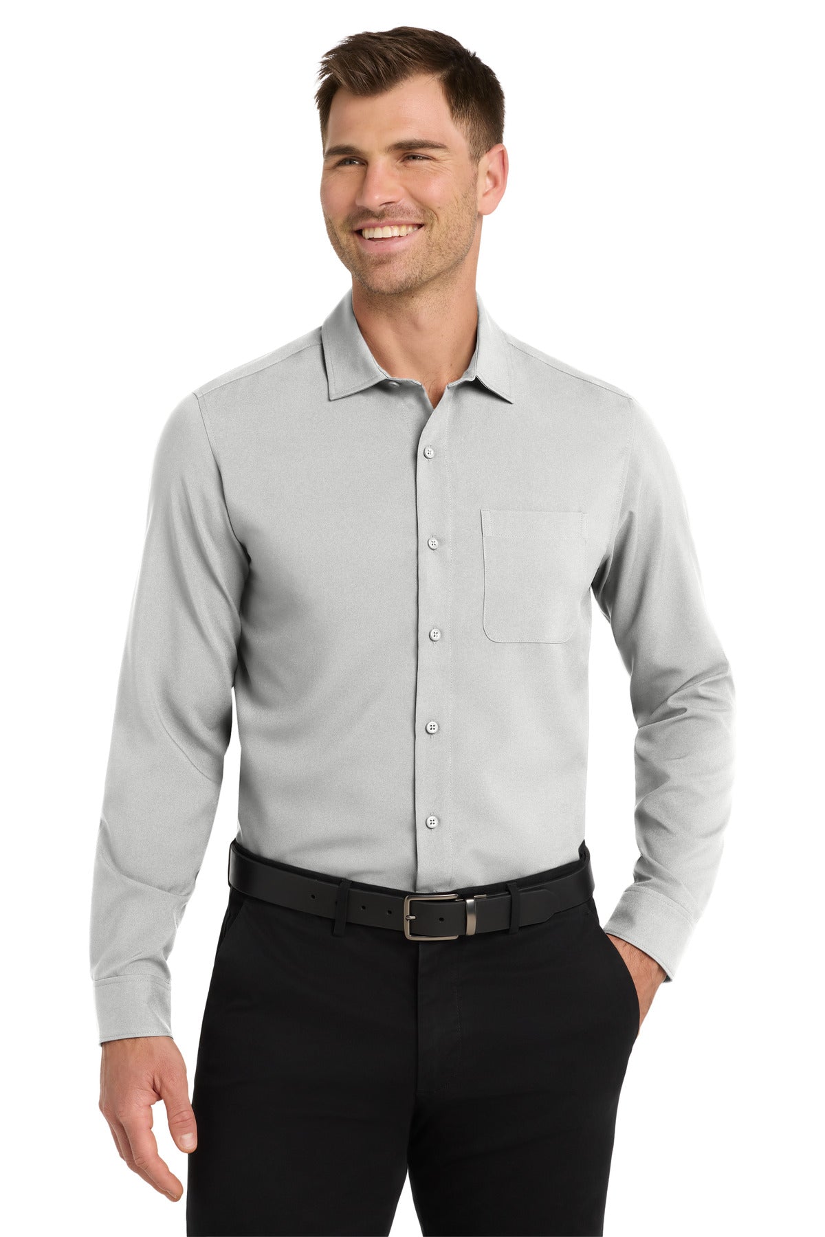 Port Authority  Long Sleeve Performance Staff Shirt - Silver