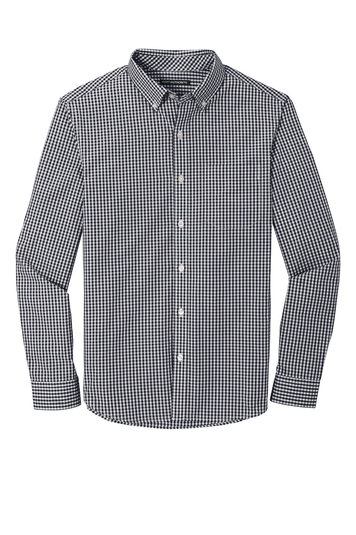 Port Authority  Broadcloth Gingham Easy Care Shirt - Black/ White