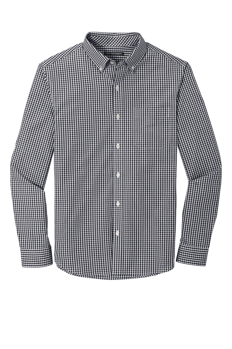 Port Authority  Broadcloth Gingham Easy Care Shirt - Black/ White