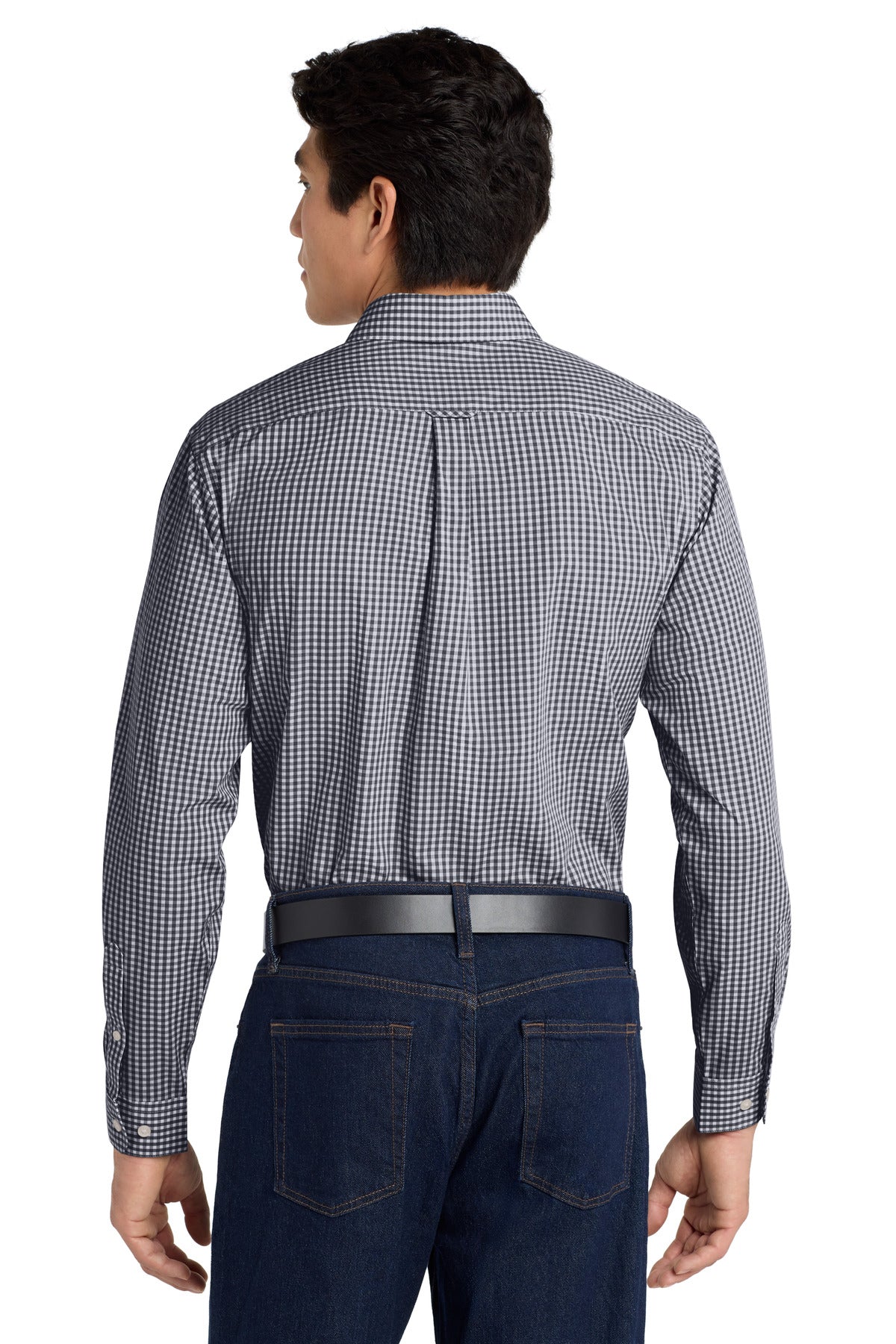 Port Authority  Broadcloth Gingham Easy Care Shirt - Black/ White